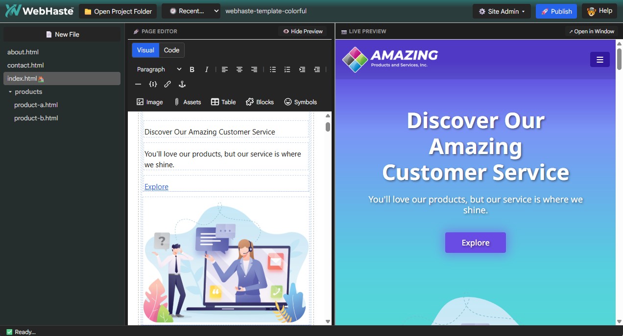 WebHaste screenshot
